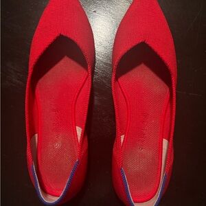 Rothy's Red Flats with Pointed Toe and Streamlined Design